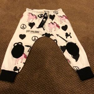 Plastic Jus Girls Cream & Black Adjustable Pants